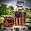 Whiskey Glass Decanter with the American Flag